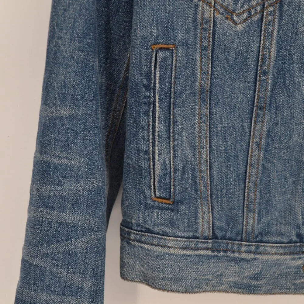 J. Crew Indigo Classic Denim Trucker Jacket Dark Wash Jean Blue Women's XS